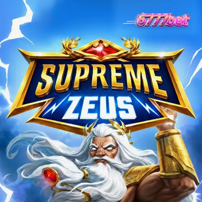 Interface do jogo de slot Supreme Zeus com elementos temáticos da mitologia grega e estética neon.